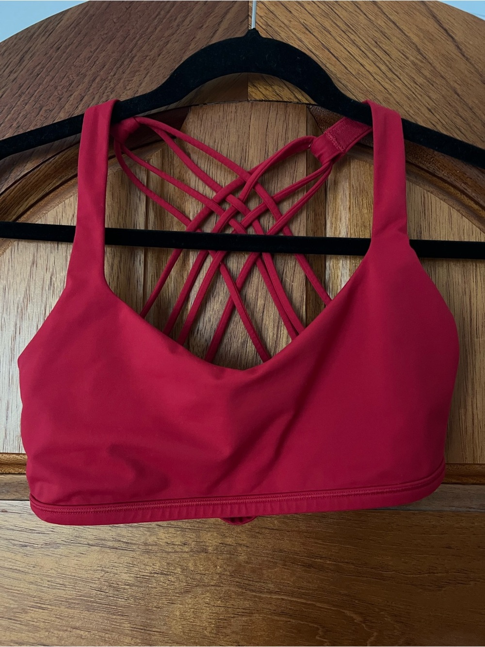 lululemon athletica Crimson Red Strappy Sports Bra